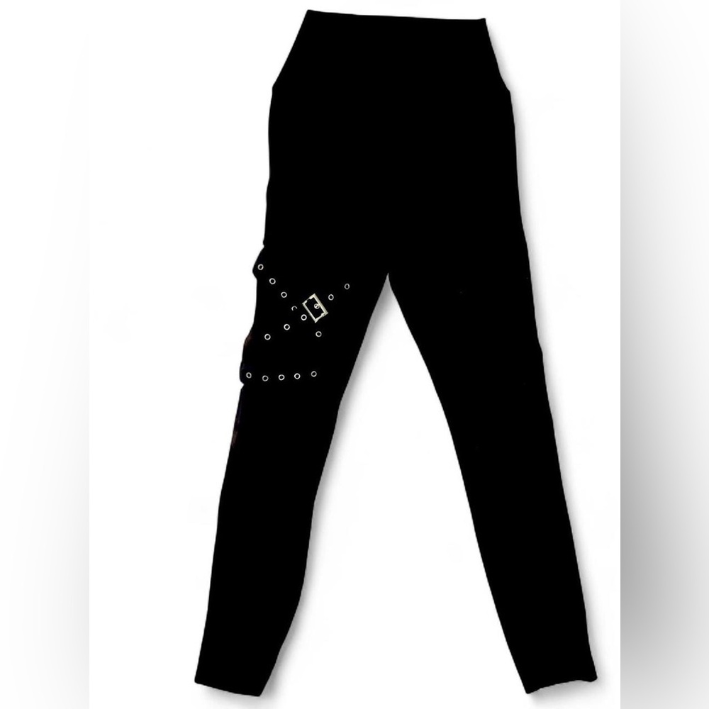 Black leggings with Silver Buckle Detail